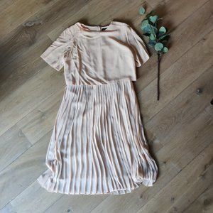 Pleated Pastel Pink Zara Woman Dress